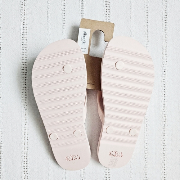 Coach Zayn Floral Print Blush Flip Flop Slip On Sandals Pink Flowers Size 6 NEW - Picture 6 of 11